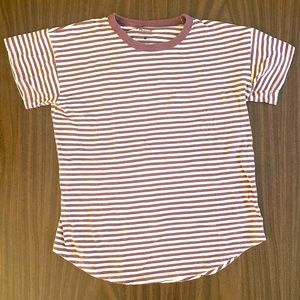 Madewell Whisper Cotton Rib-Crewneck Tee in Damien Stripe Manor Purple & White
